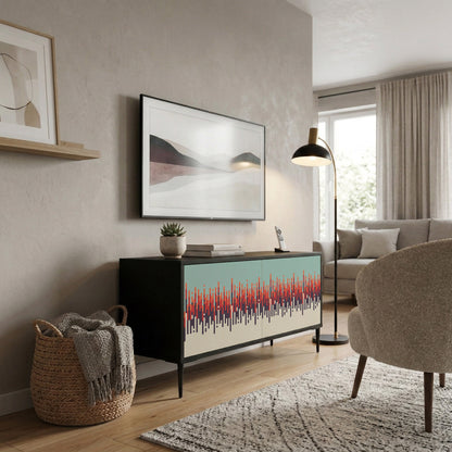 CHROMA CONTOURS Mueble de TV Compacto de 2 puertas