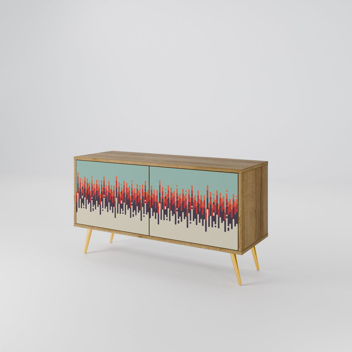 CHROMA CONTOURS Mueble de TV Compacto de 2 puertas