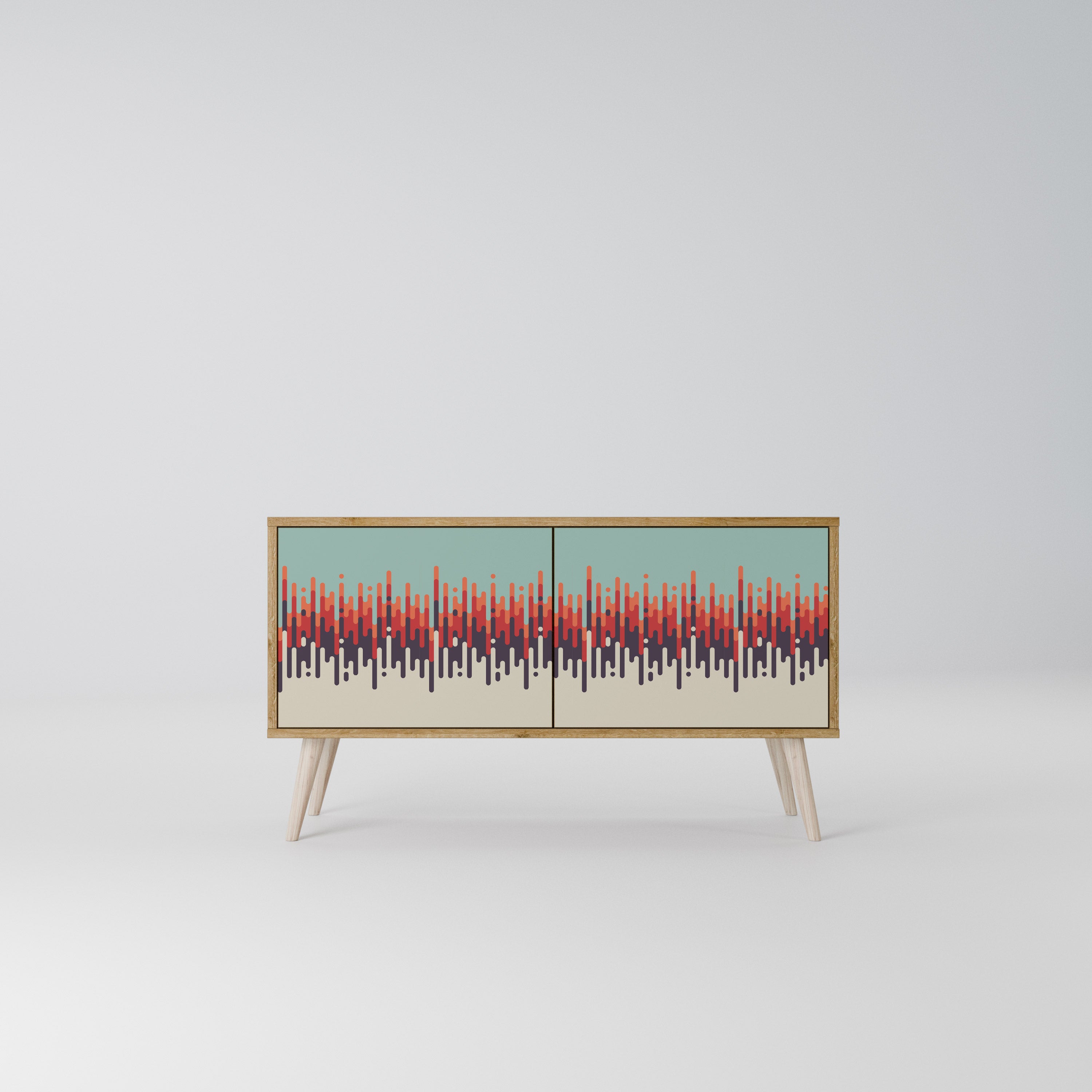 CHROMA CONTOURS Mueble de TV Compacto de 2 puertas