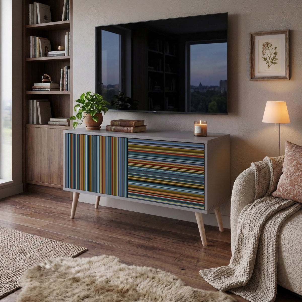 LINEOUT SPECTRUM Mueble de TV Compacto de 2 puertas