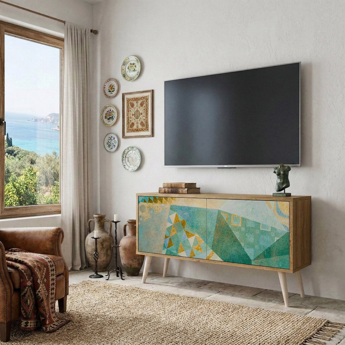 SPECTRUM SPLENDOR Mueble de TV Compacto de 2 puertas