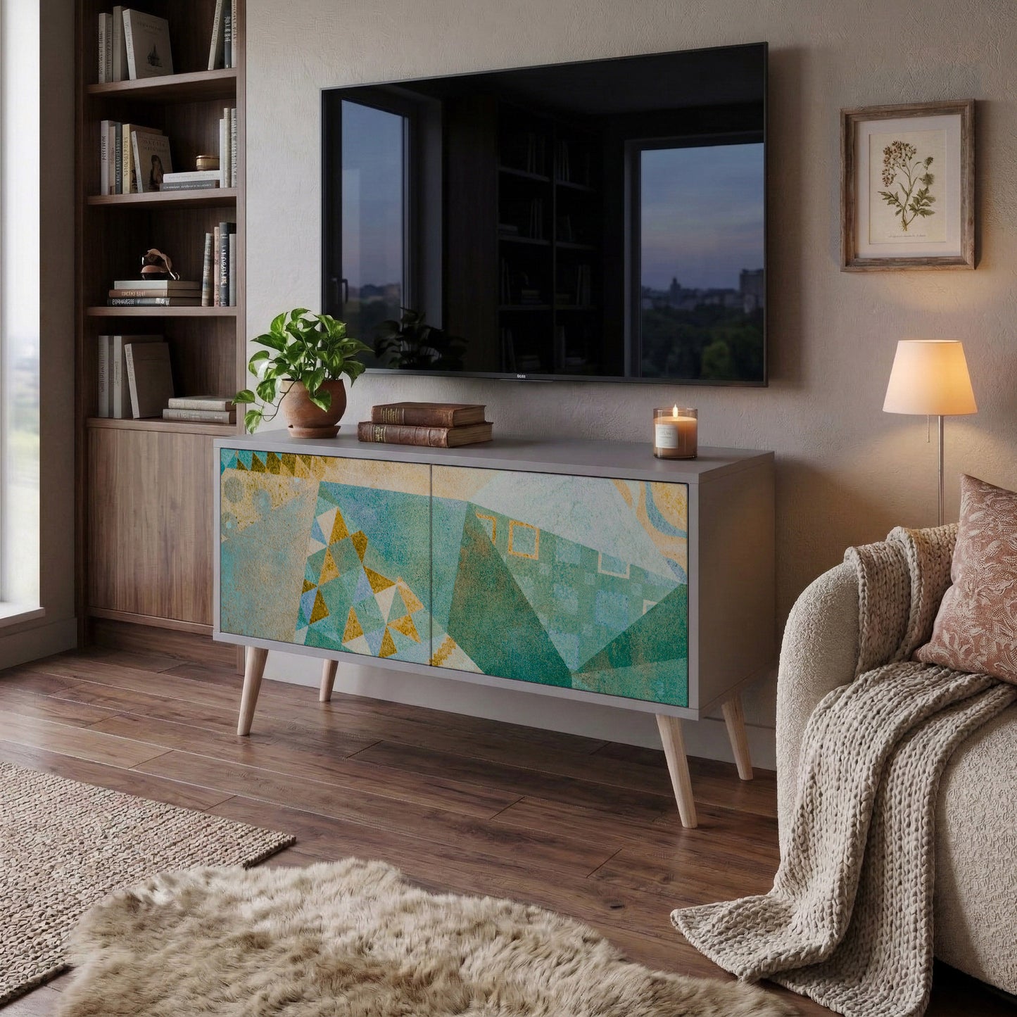 SPECTRUM SPLENDOR Mueble de TV Compacto de 2 puertas