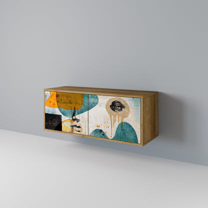 ABSTRACT FACES Mueble de TV Compacto de 2 puertas