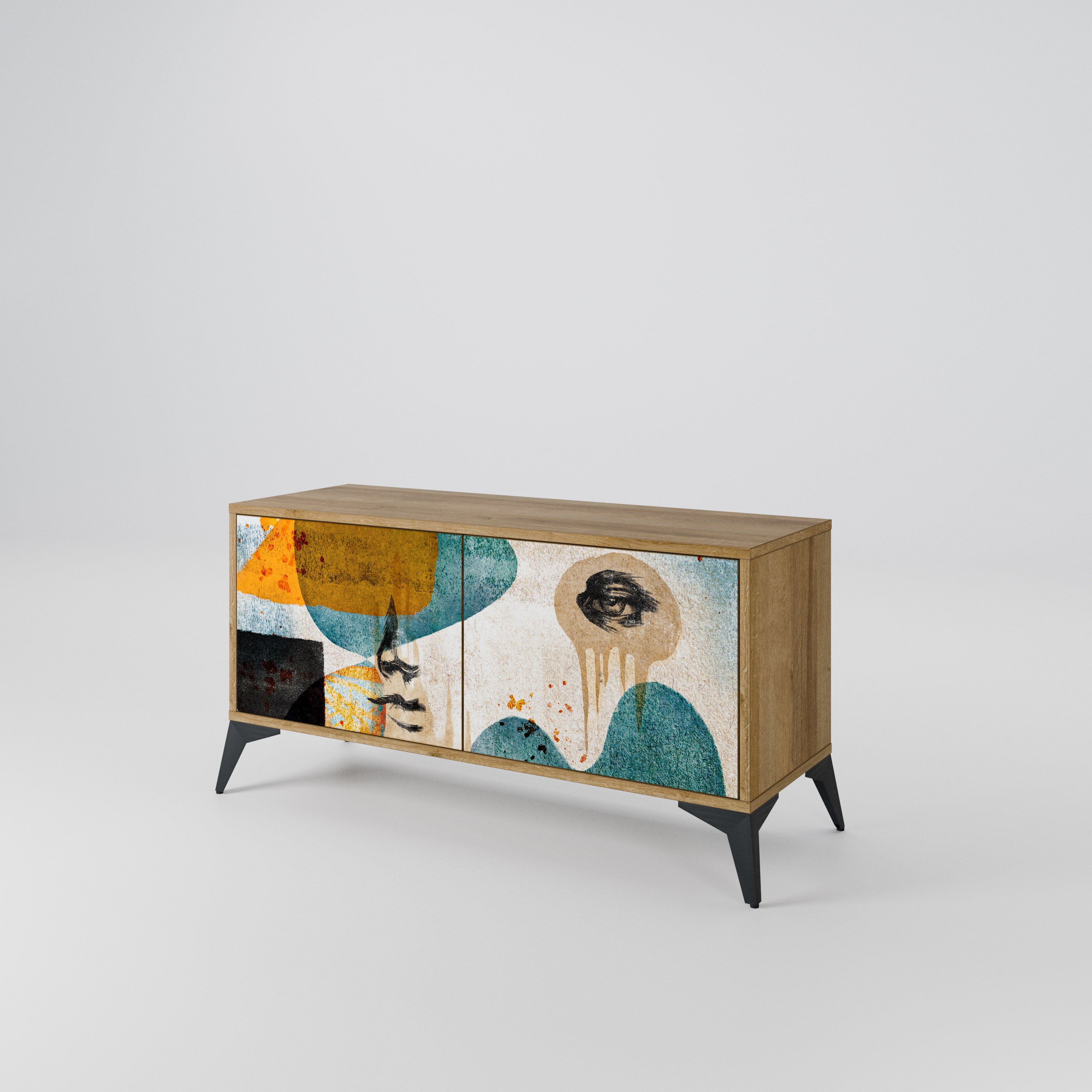 ABSTRACT FACES Mueble de TV Compacto de 2 puertas