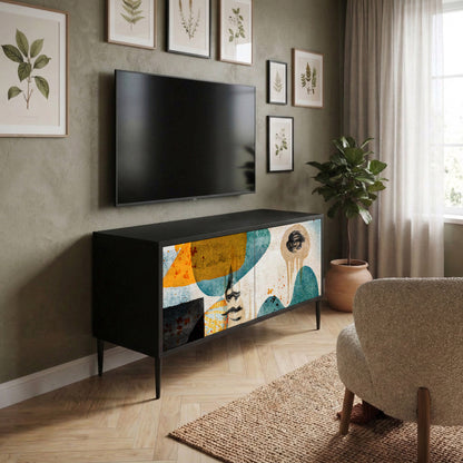 ABSTRACT FACES Mueble de TV Compacto de 2 puertas