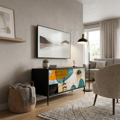 ABSTRACT FACES Mueble de TV Compacto de 2 puertas