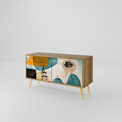 ABSTRACT FACES Mueble de TV Compacto de 2 puertas