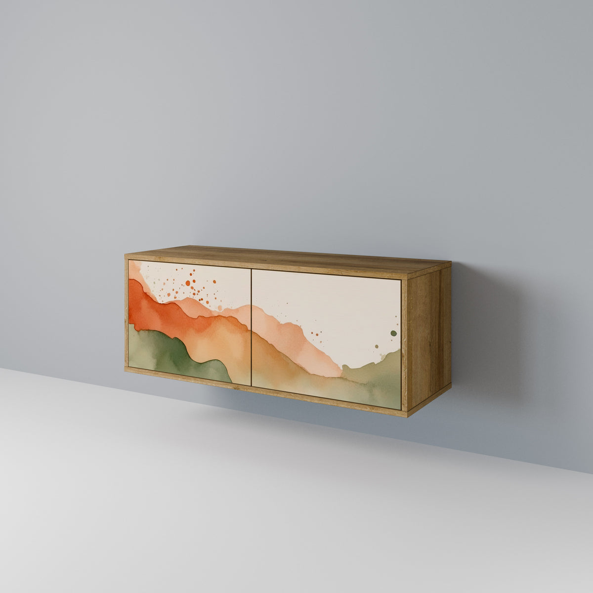 WATERCOLOUR PEAKS Mueble de TV Compacto de 2 puertas