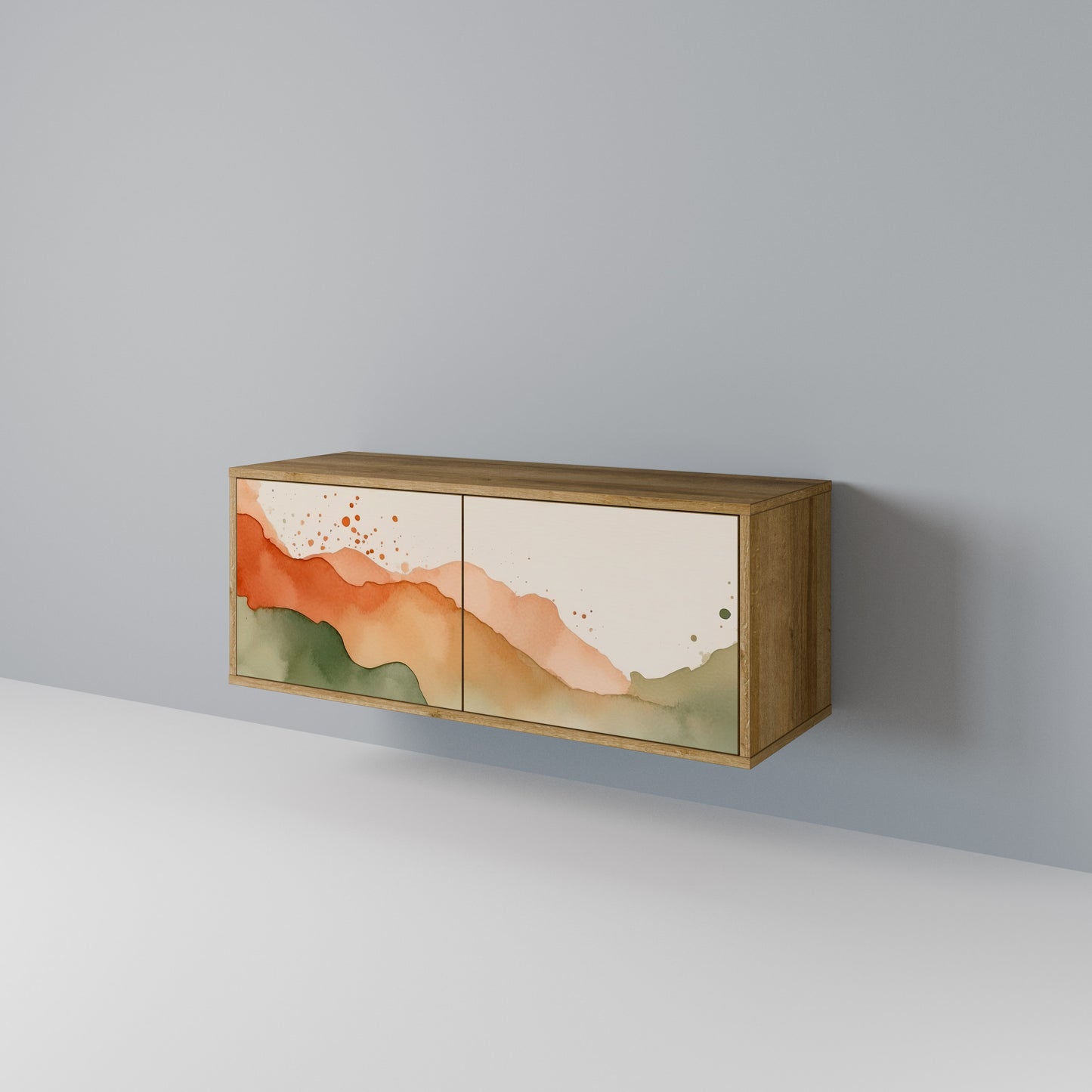 WATERCOLOUR PEAKS Mueble de TV Compacto de 2 puertas
