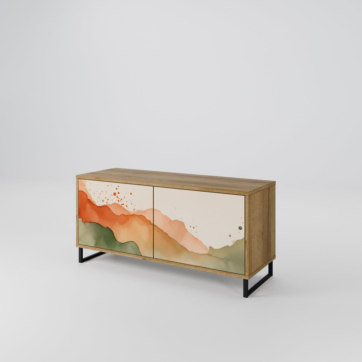 WATERCOLOUR PEAKS Mueble de TV Compacto de 2 puertas