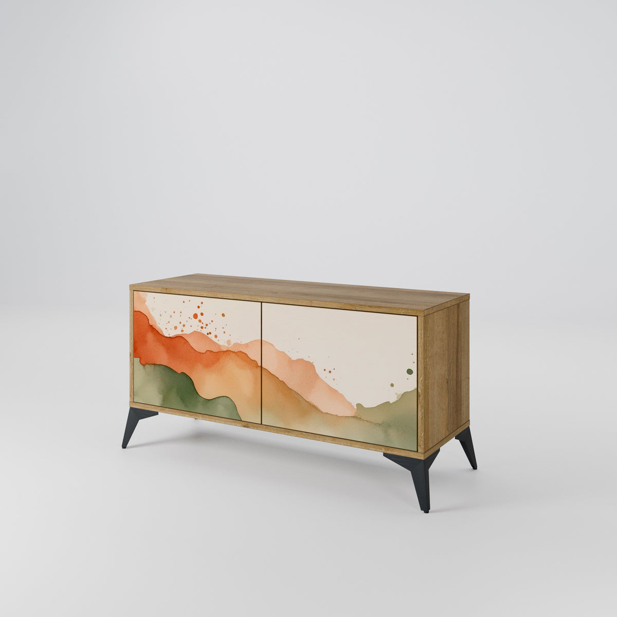 WATERCOLOUR PEAKS Mueble de TV Compacto de 2 puertas