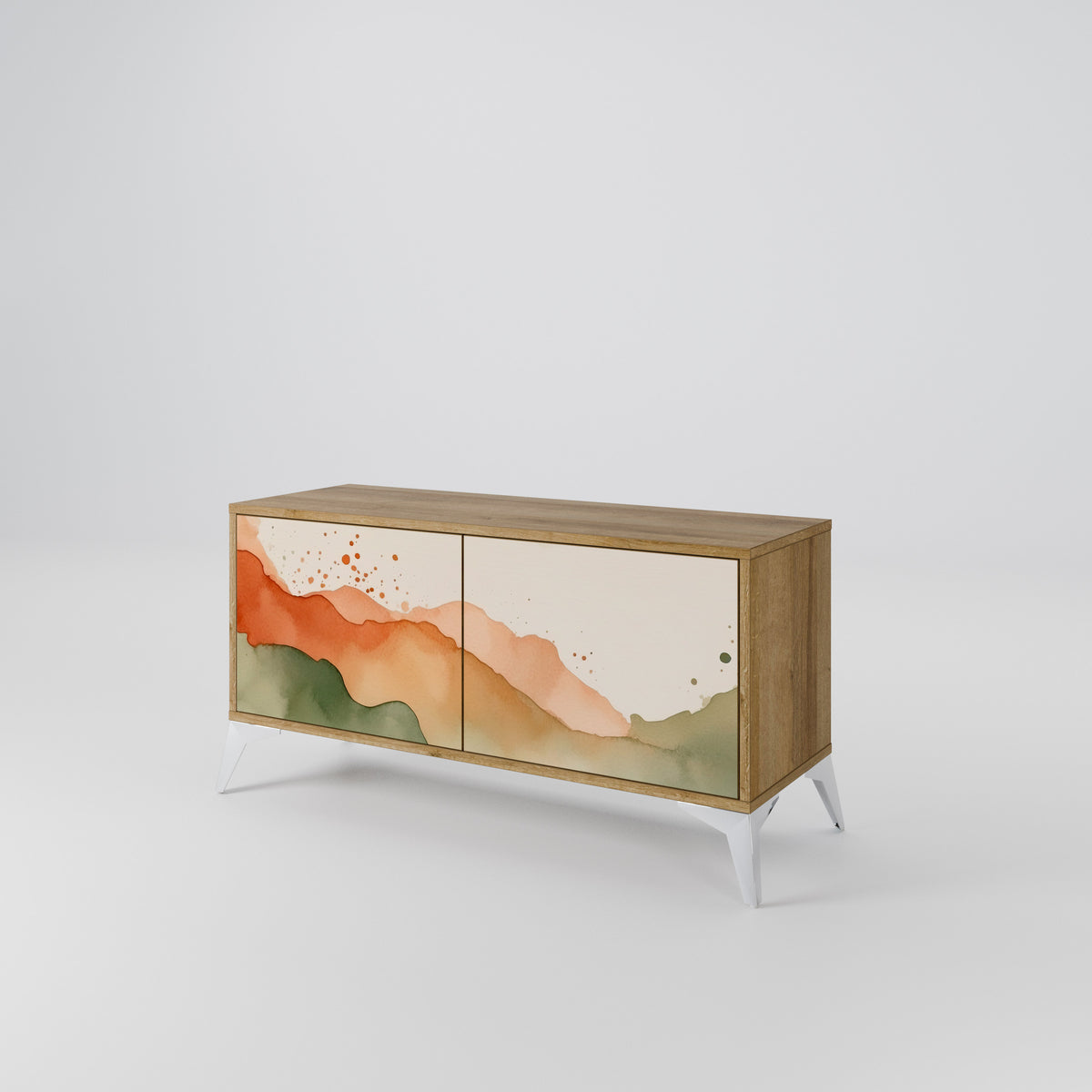 WATERCOLOUR PEAKS Mueble de TV Compacto de 2 puertas