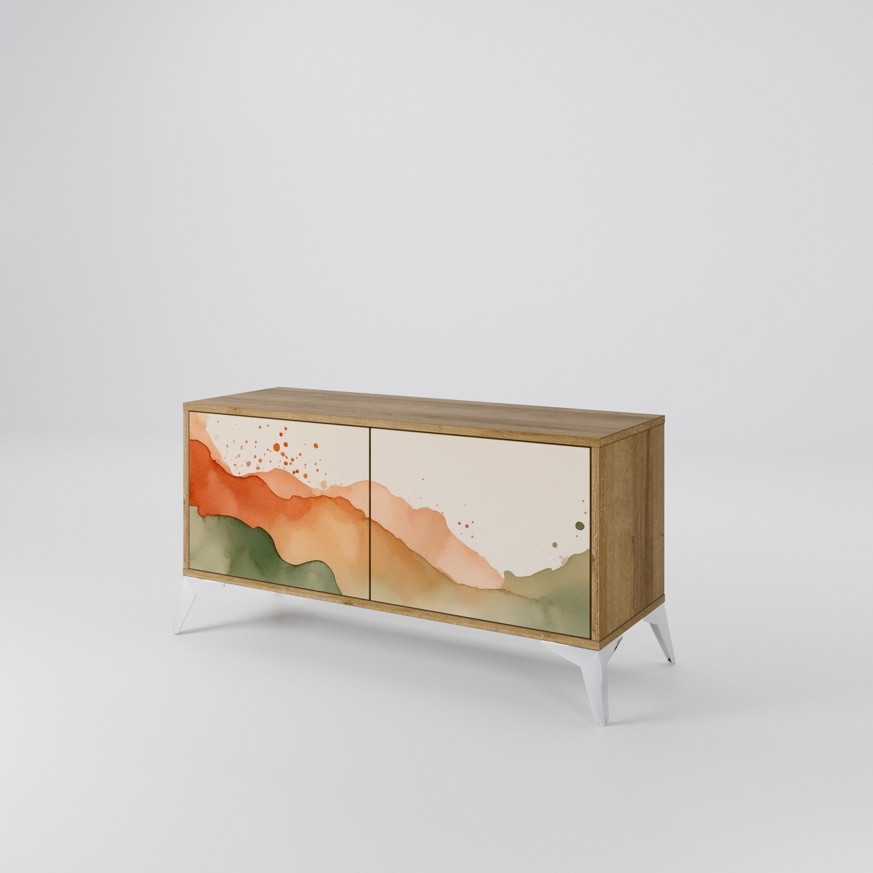 WATERCOLOUR PEAKS Compact 2-Door TV Cabinet