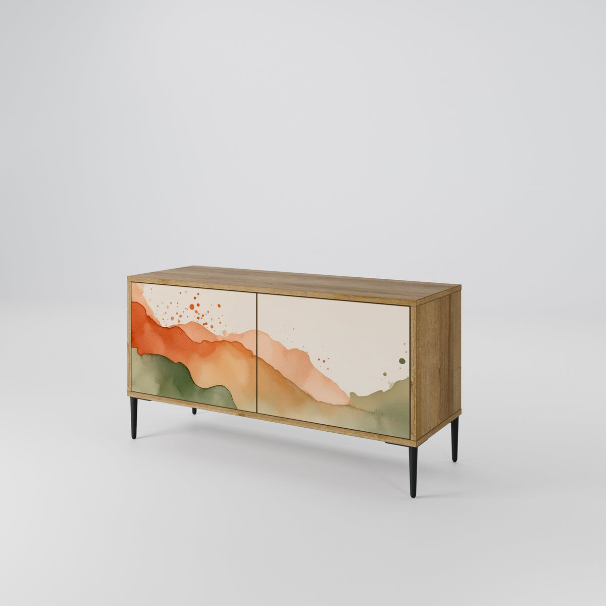 WATERCOLOUR PEAKS Mueble de TV Compacto de 2 puertas