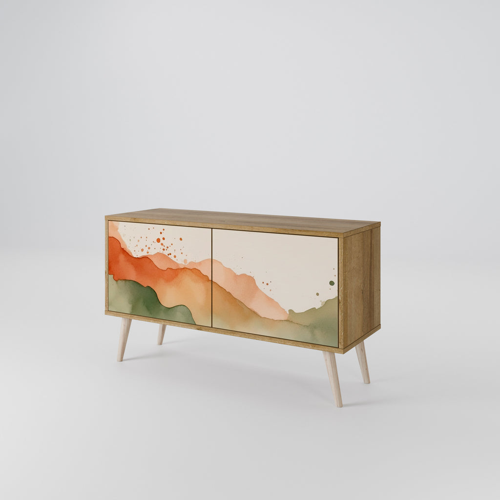 WATERCOLOUR PEAKS Mueble de TV Compacto de 2 puertas