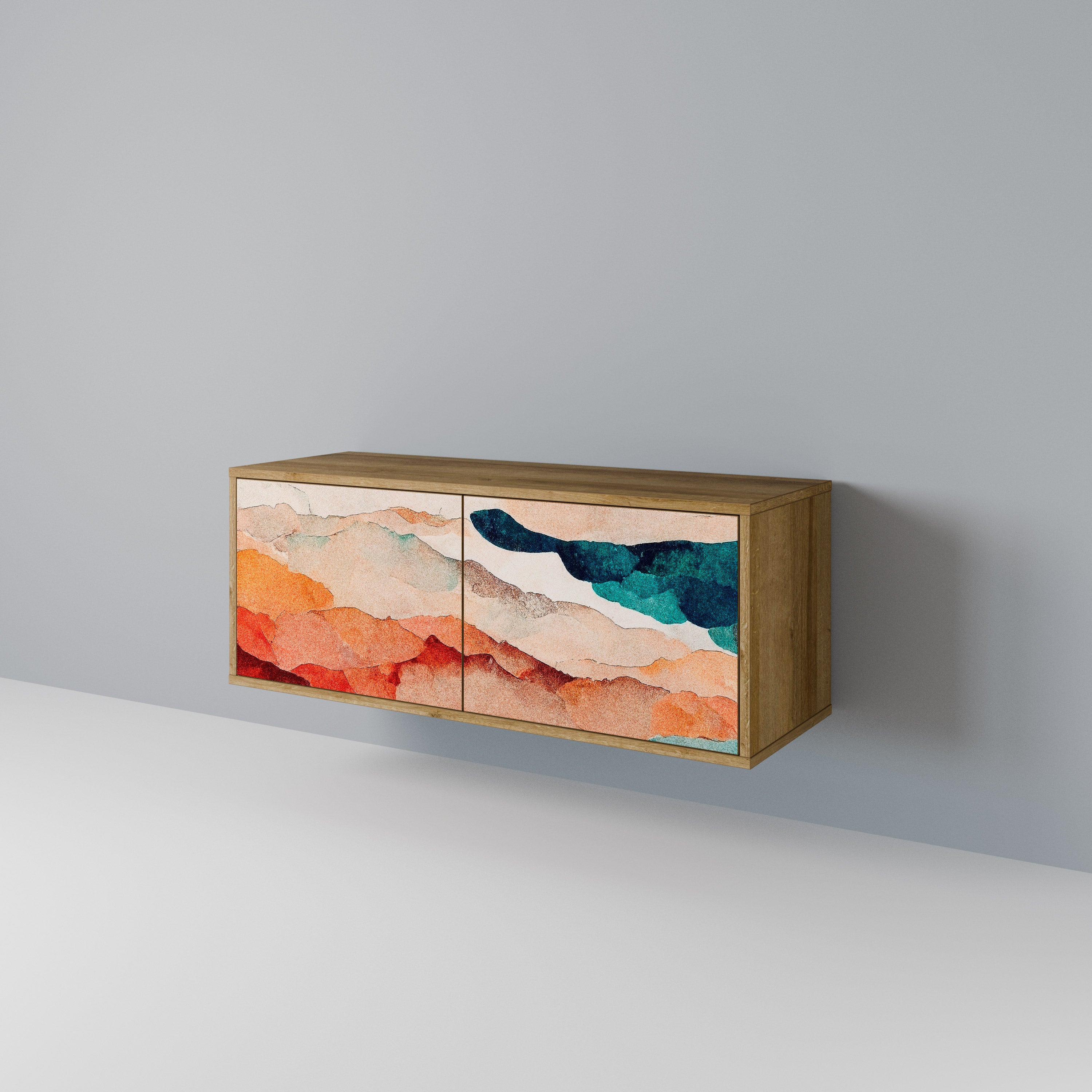ABSTRACT LANDSCAPE Mueble de TV Compacto de 2 puertas