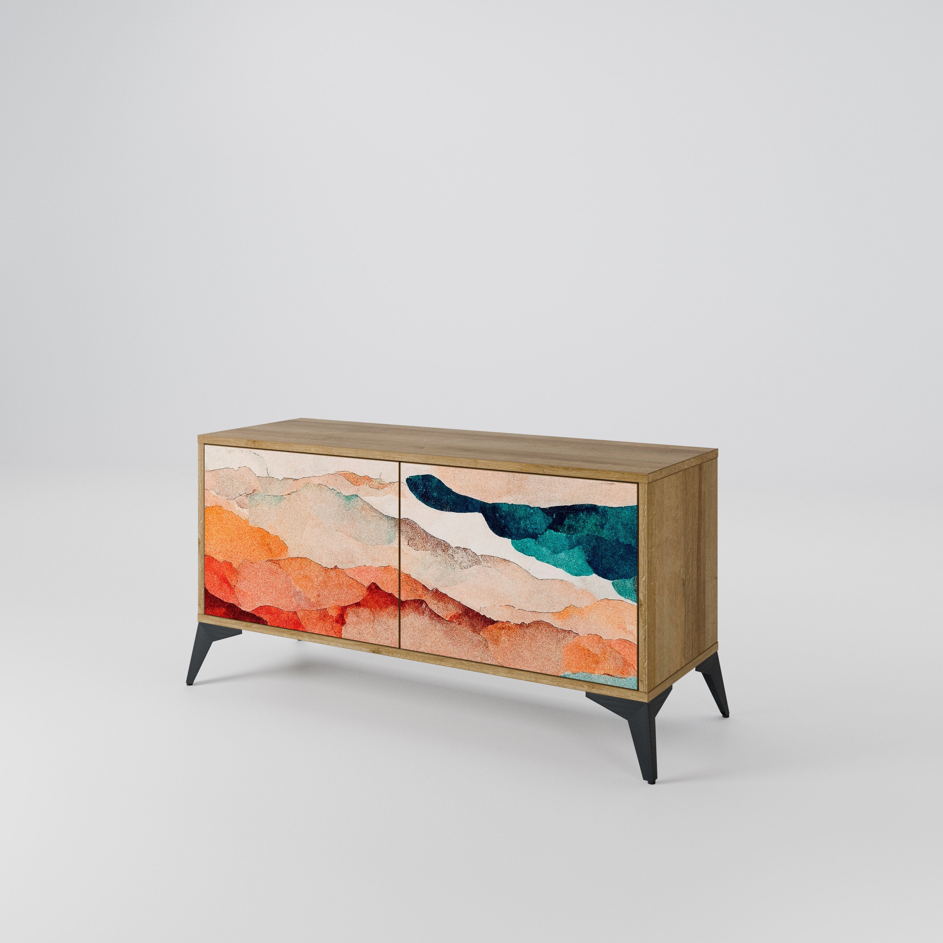 ABSTRACT LANDSCAPE Mueble de TV Compacto de 2 puertas