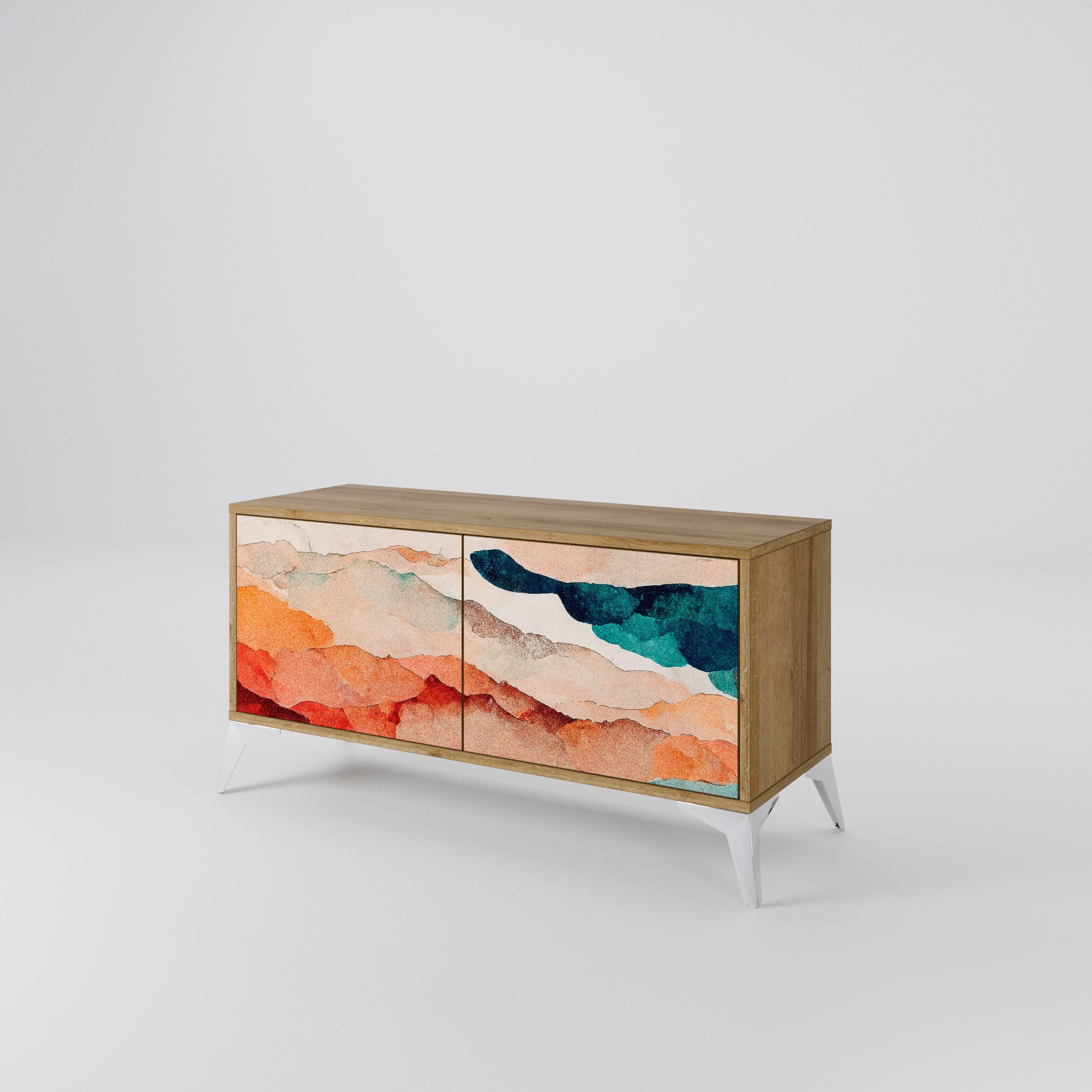 ABSTRACT LANDSCAPE Mueble de TV Compacto de 2 puertas
