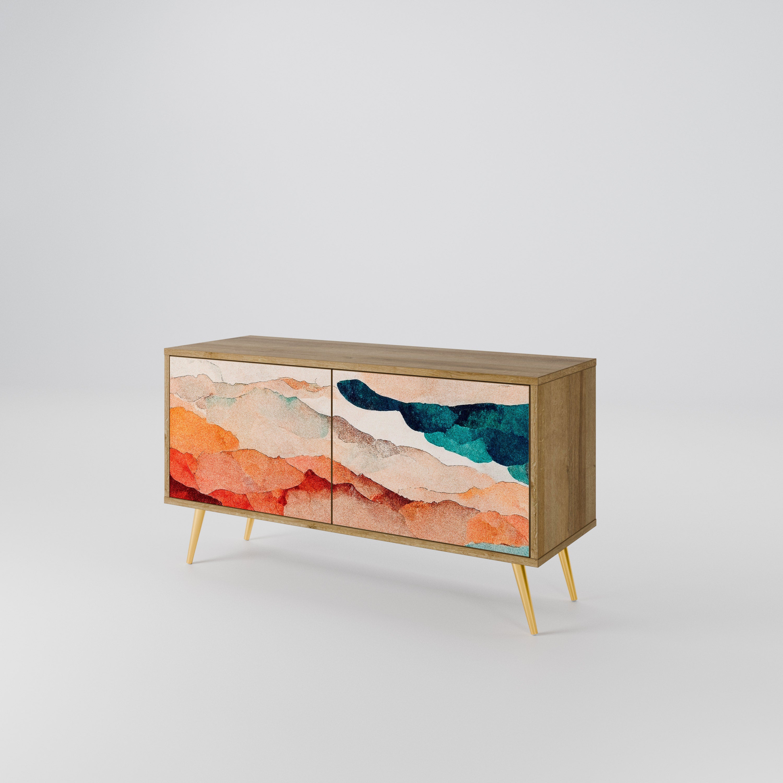 ABSTRACT LANDSCAPE Mueble de TV Compacto de 2 puertas