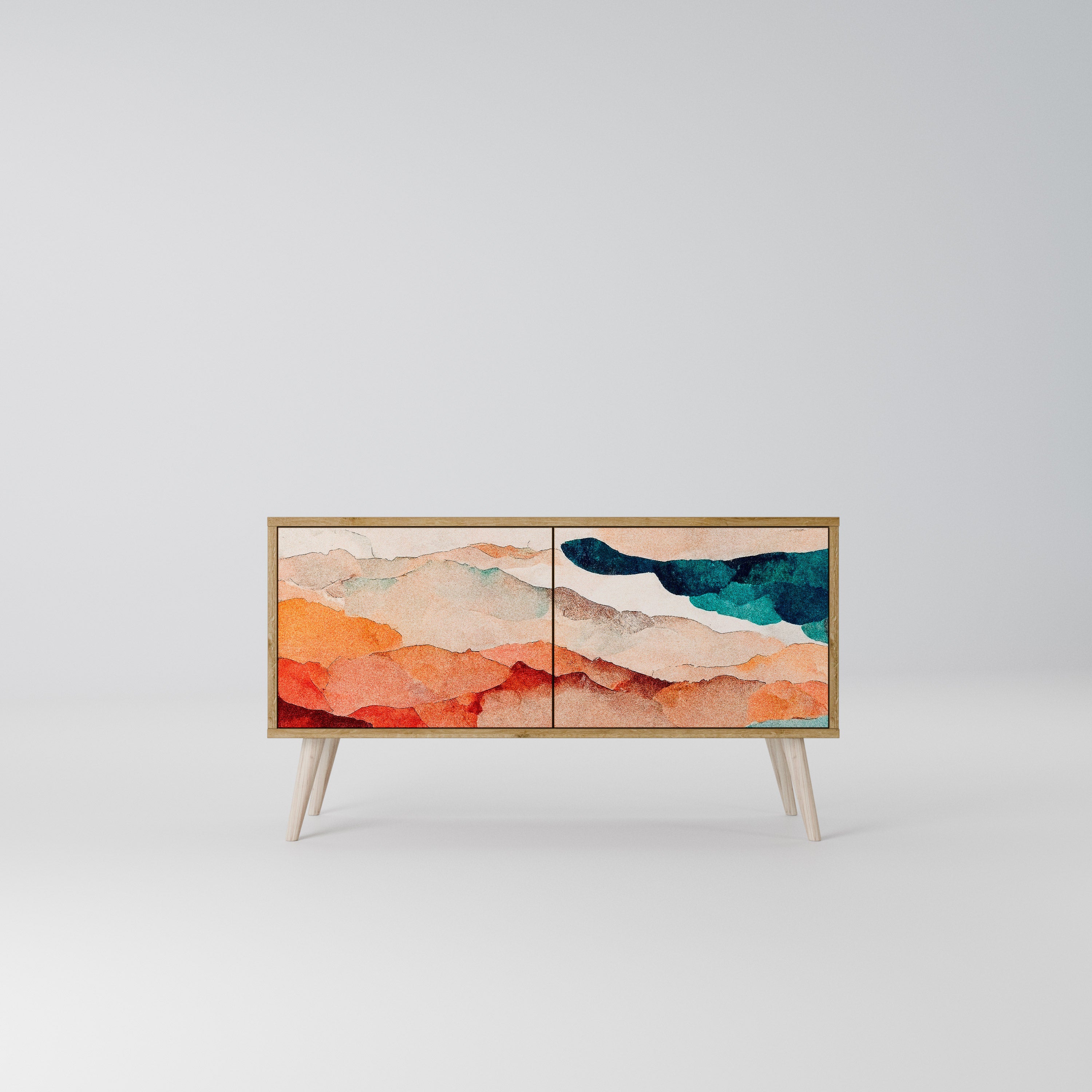 ABSTRACT LANDSCAPE Mueble de TV Compacto de 2 puertas