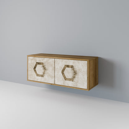 HEXAGONAL SHAPES Compact 2-Door TV Cabinet