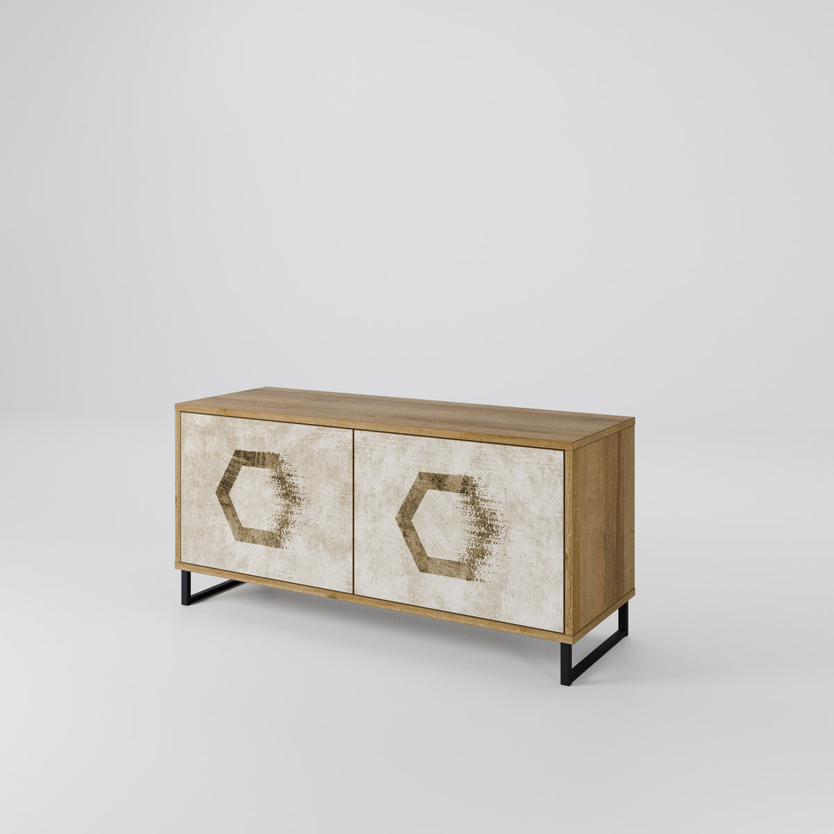 HEXAGONAL SHAPES Mueble de TV Compacto de 2 puertas