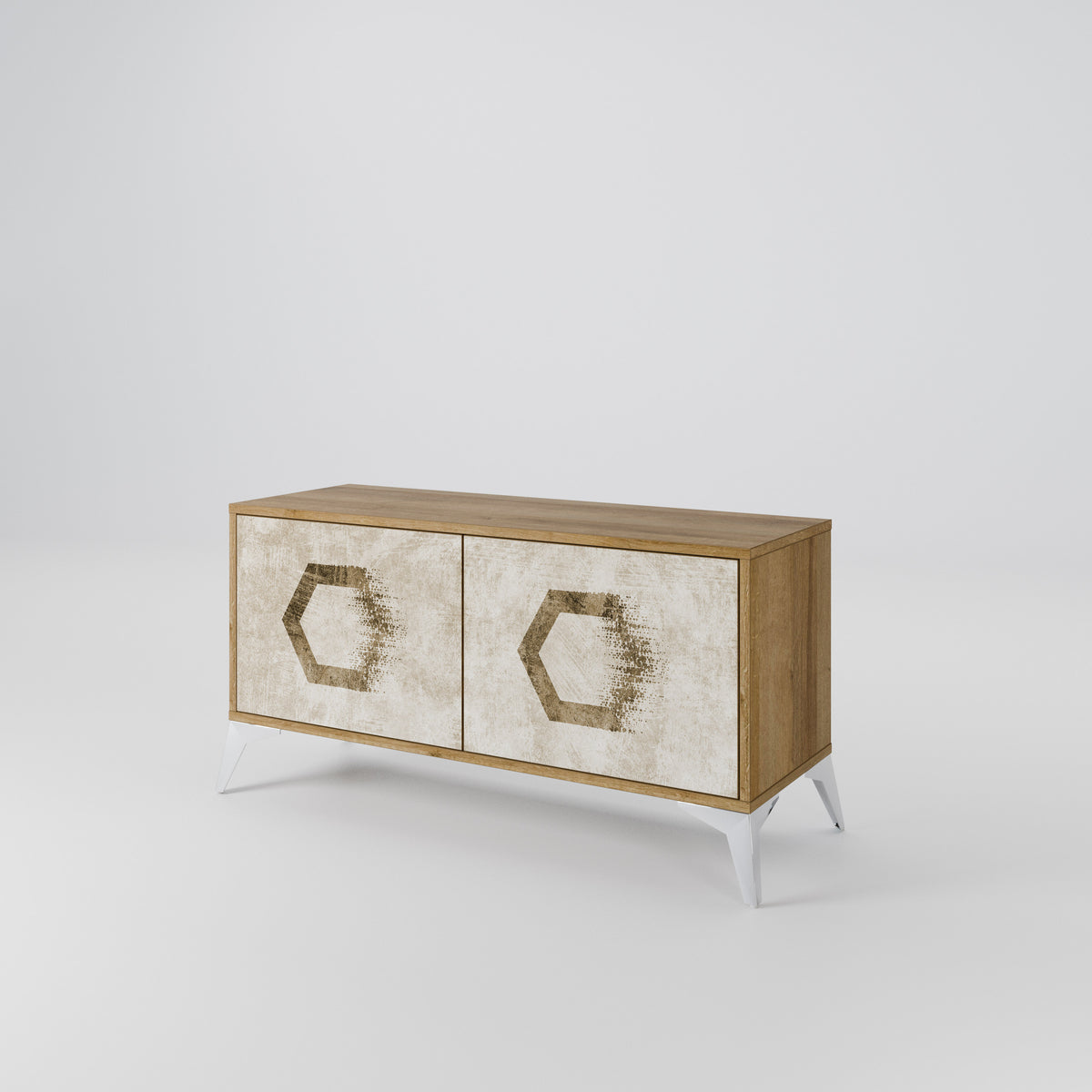 HEXAGONAL SHAPES Mueble de TV Compacto de 2 puertas