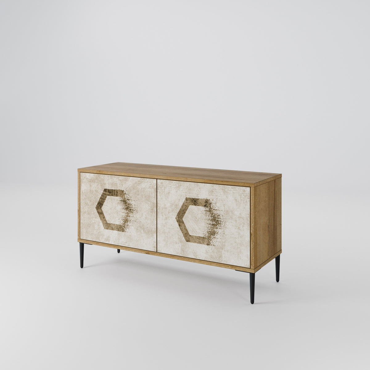 HEXAGONAL SHAPES Mueble de TV Compacto de 2 puertas