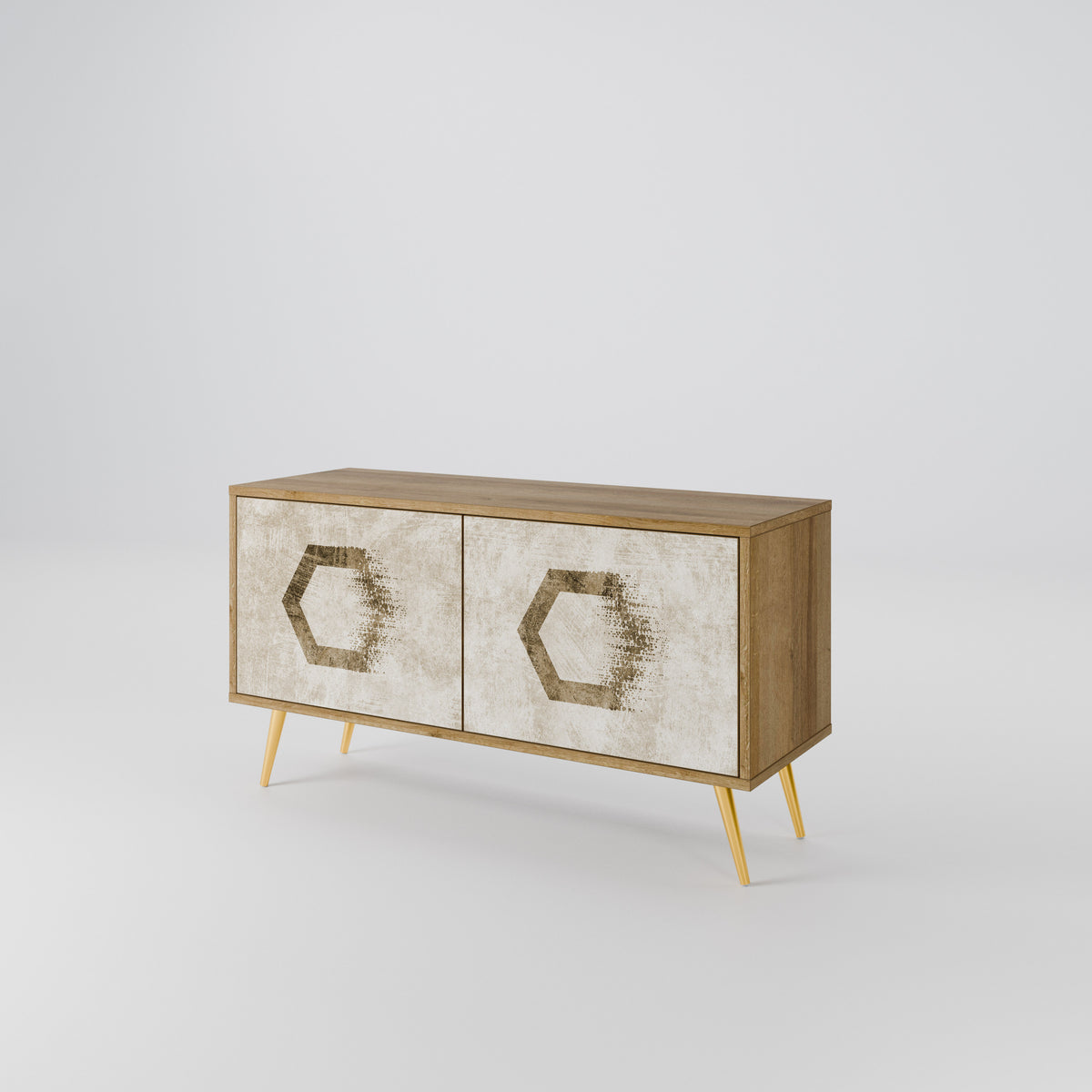 HEXAGONAL SHAPES Mueble de TV Compacto de 2 puertas