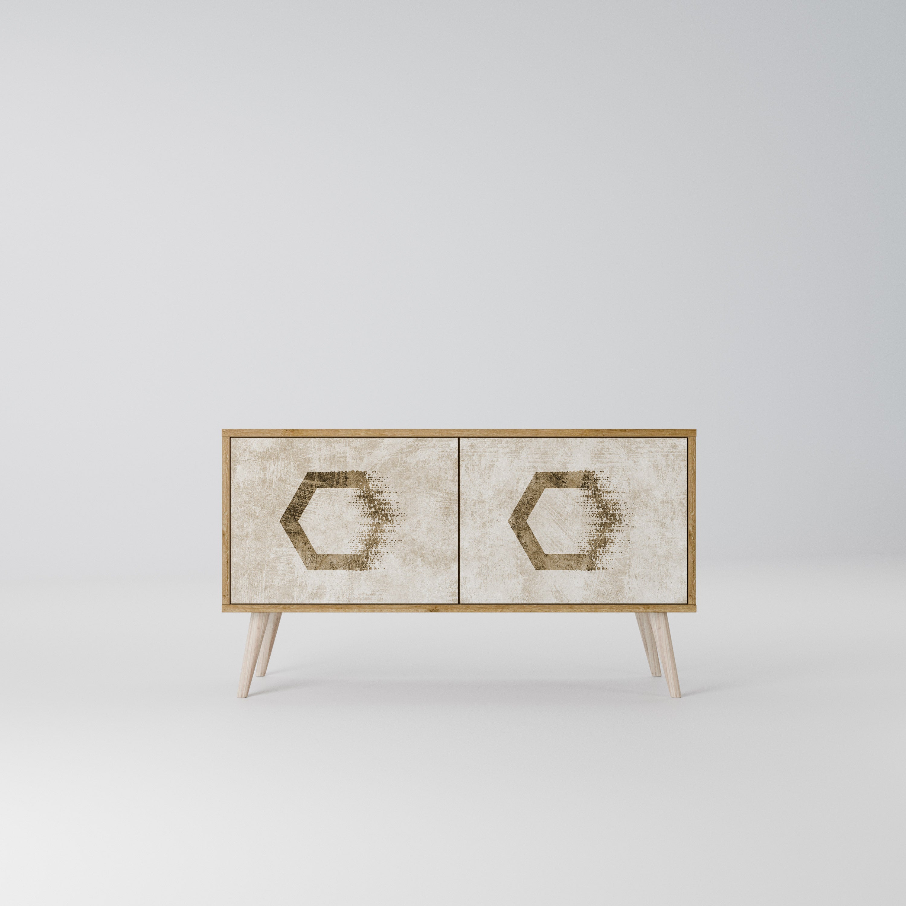 HEXAGONAL SHAPES Mueble de TV Compacto de 2 puertas