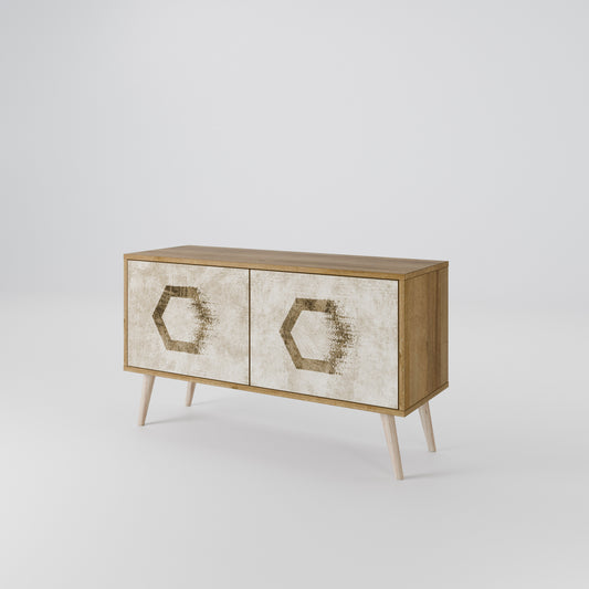 HEXAGONAL SHAPES Mueble de TV Compacto de 2 puertas