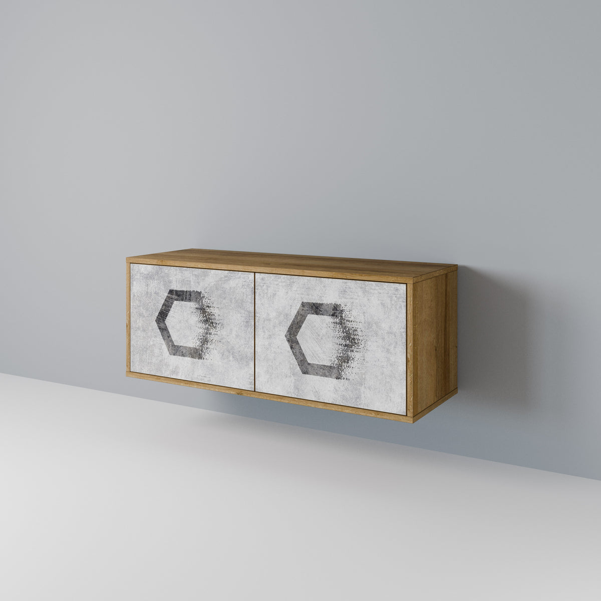HEXAGONAL FIGURES Mueble de TV Compacto de 2 puertas