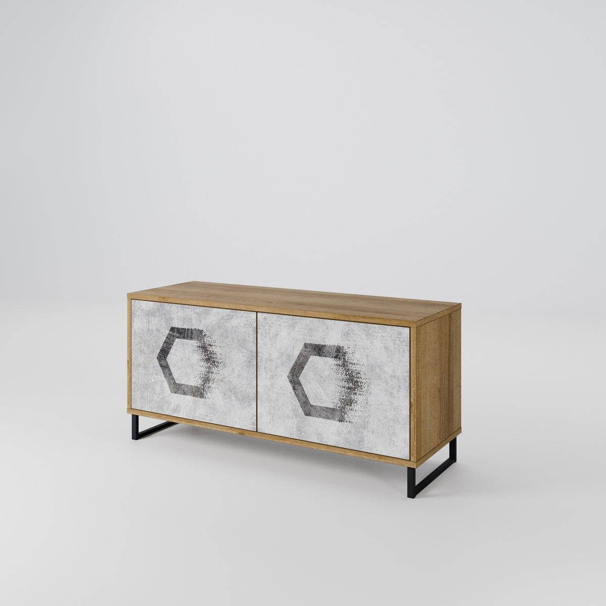 HEXAGONAL FIGURES Mueble de TV Compacto de 2 puertas