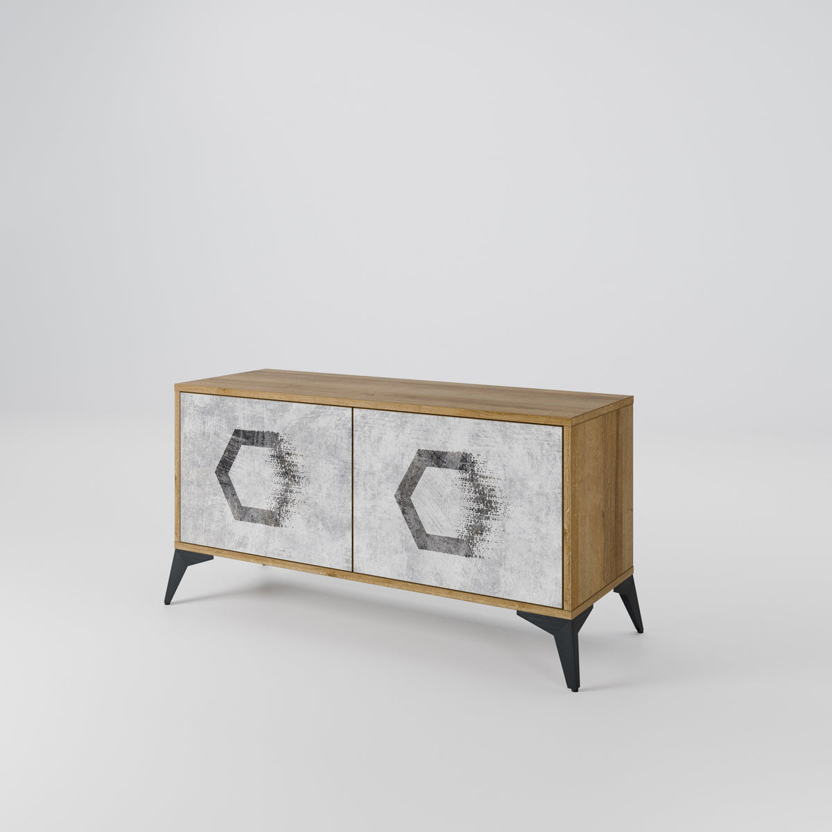 HEXAGONAL FIGURES Mueble de TV Compacto de 2 puertas