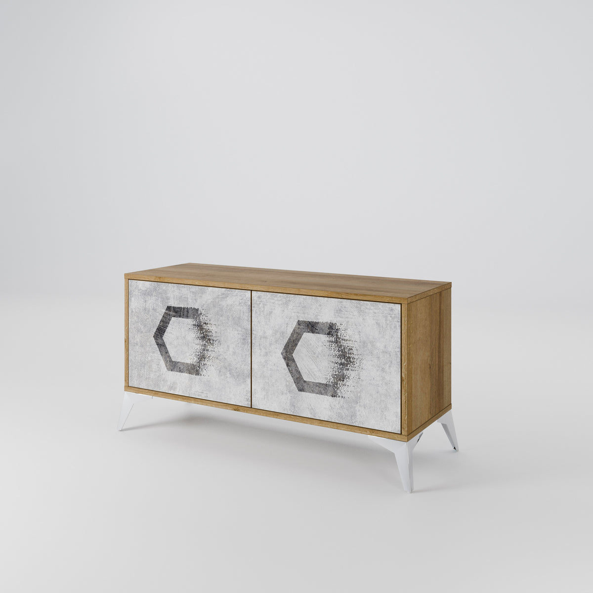 HEXAGONAL FIGURES Mueble de TV Compacto de 2 puertas