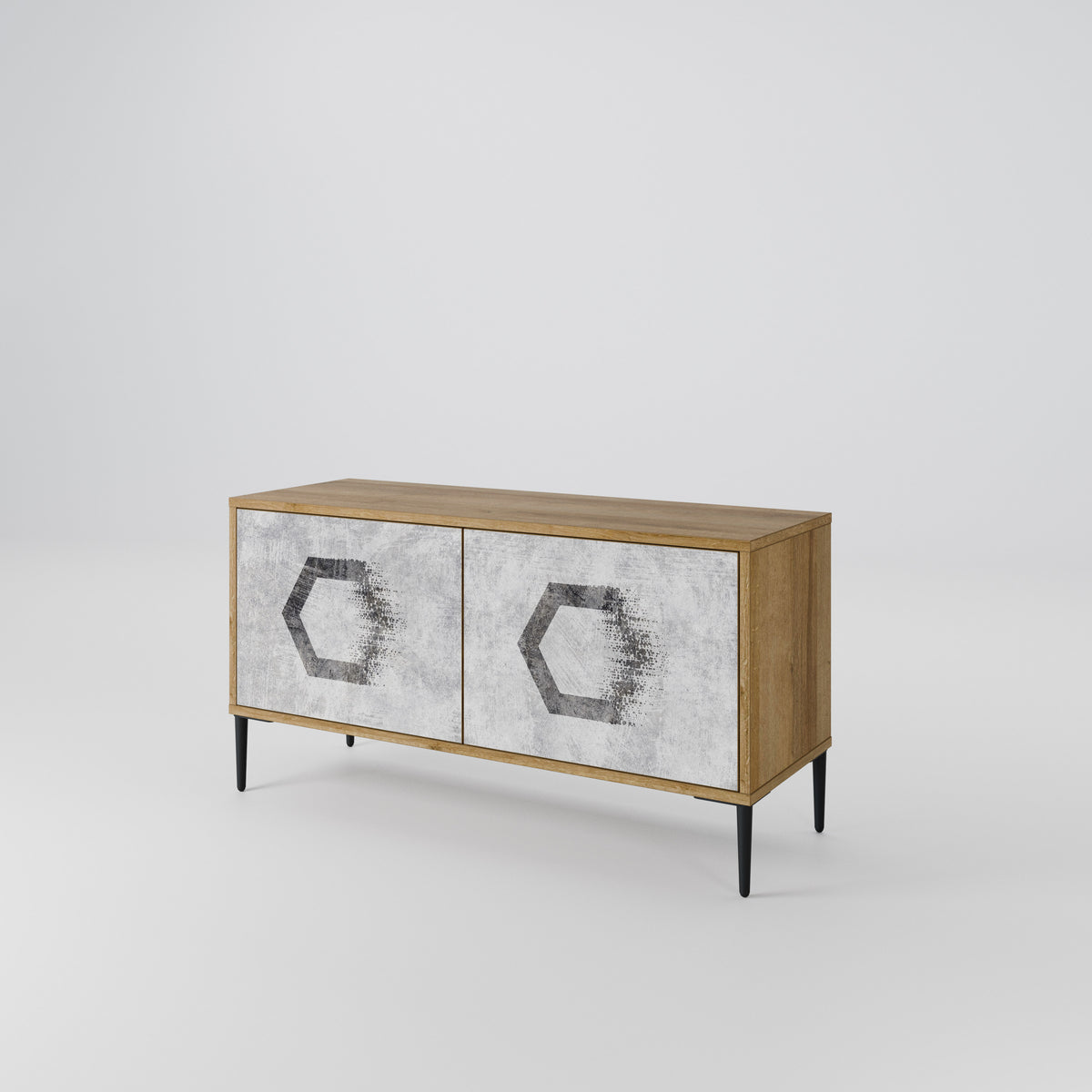 HEXAGONAL FIGURES Mueble de TV Compacto de 2 puertas