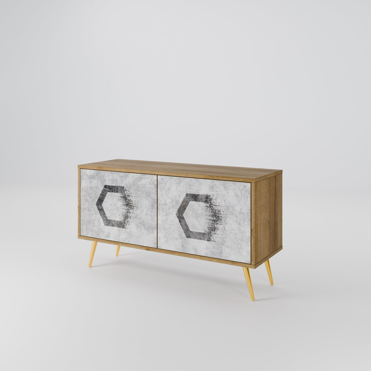 HEXAGONAL FIGURES Mueble de TV Compacto de 2 puertas