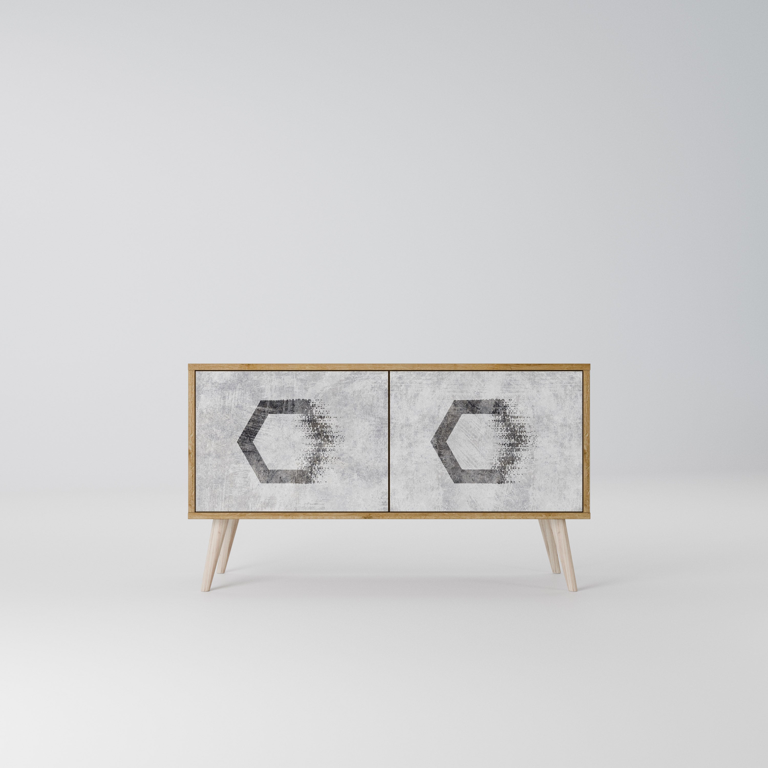 HEXAGONAL FIGURES Mueble de TV Compacto de 2 puertas
