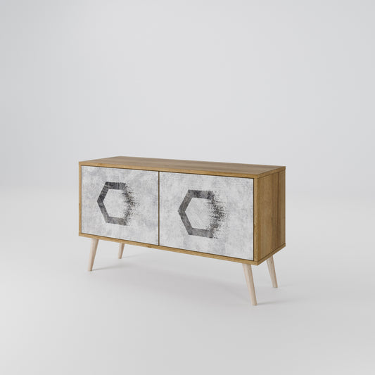 HEXAGONAL FIGURES Mueble de TV Compacto de 2 puertas
