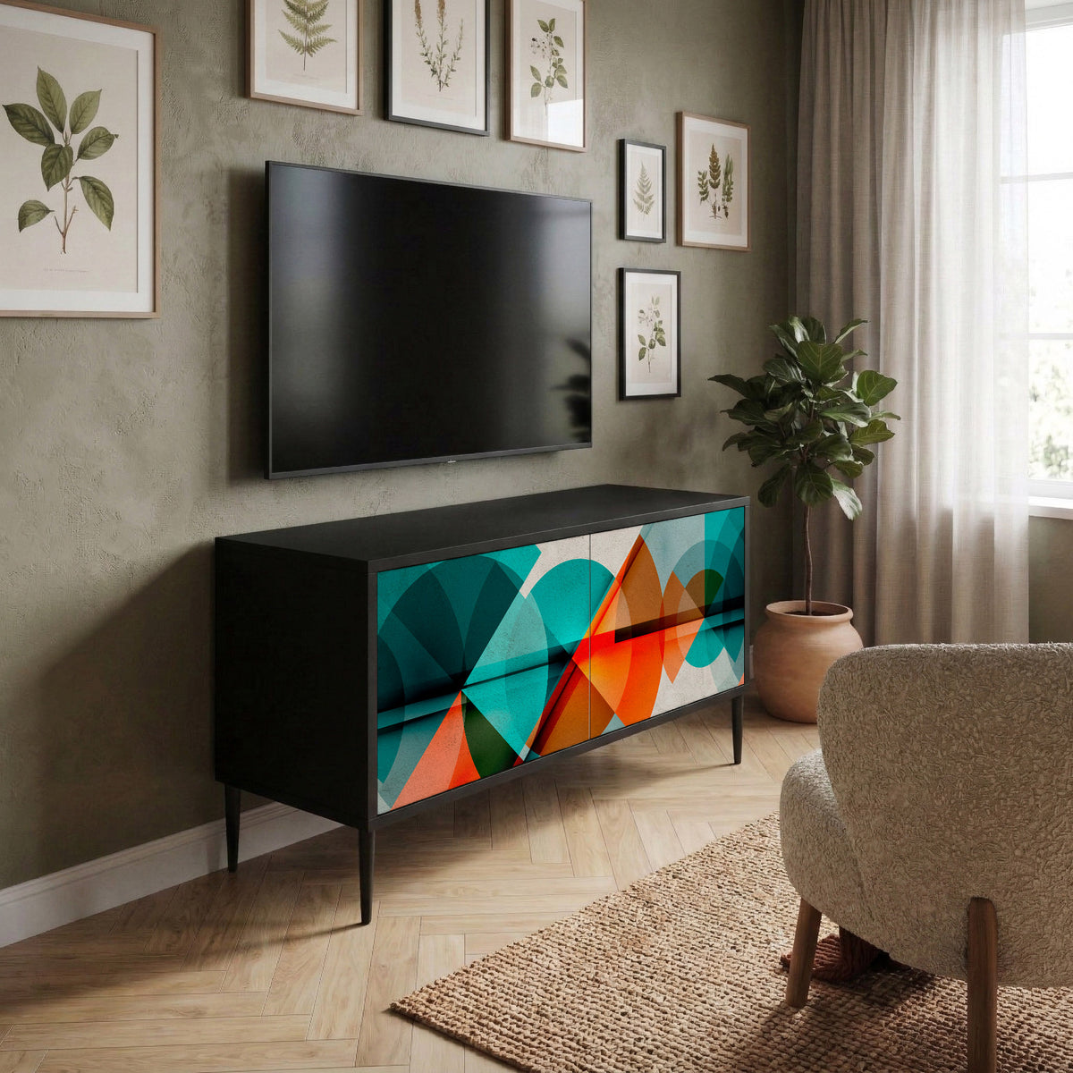 CIRCULAR RHAPSODY Mueble de TV Compacto de 2 puertas