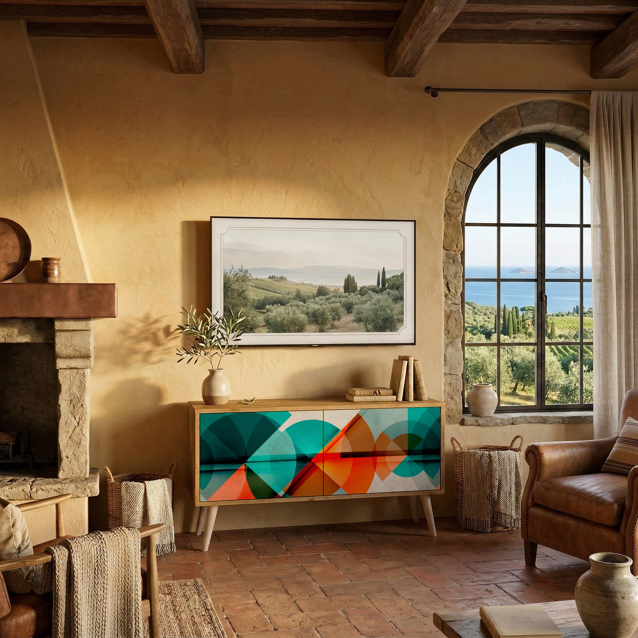 CIRCULAR RHAPSODY Mueble de TV Compacto de 2 puertas