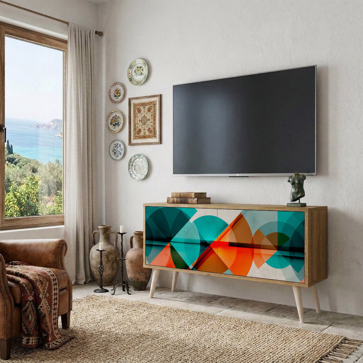 CIRCULAR RHAPSODY Mueble de TV Compacto de 2 puertas