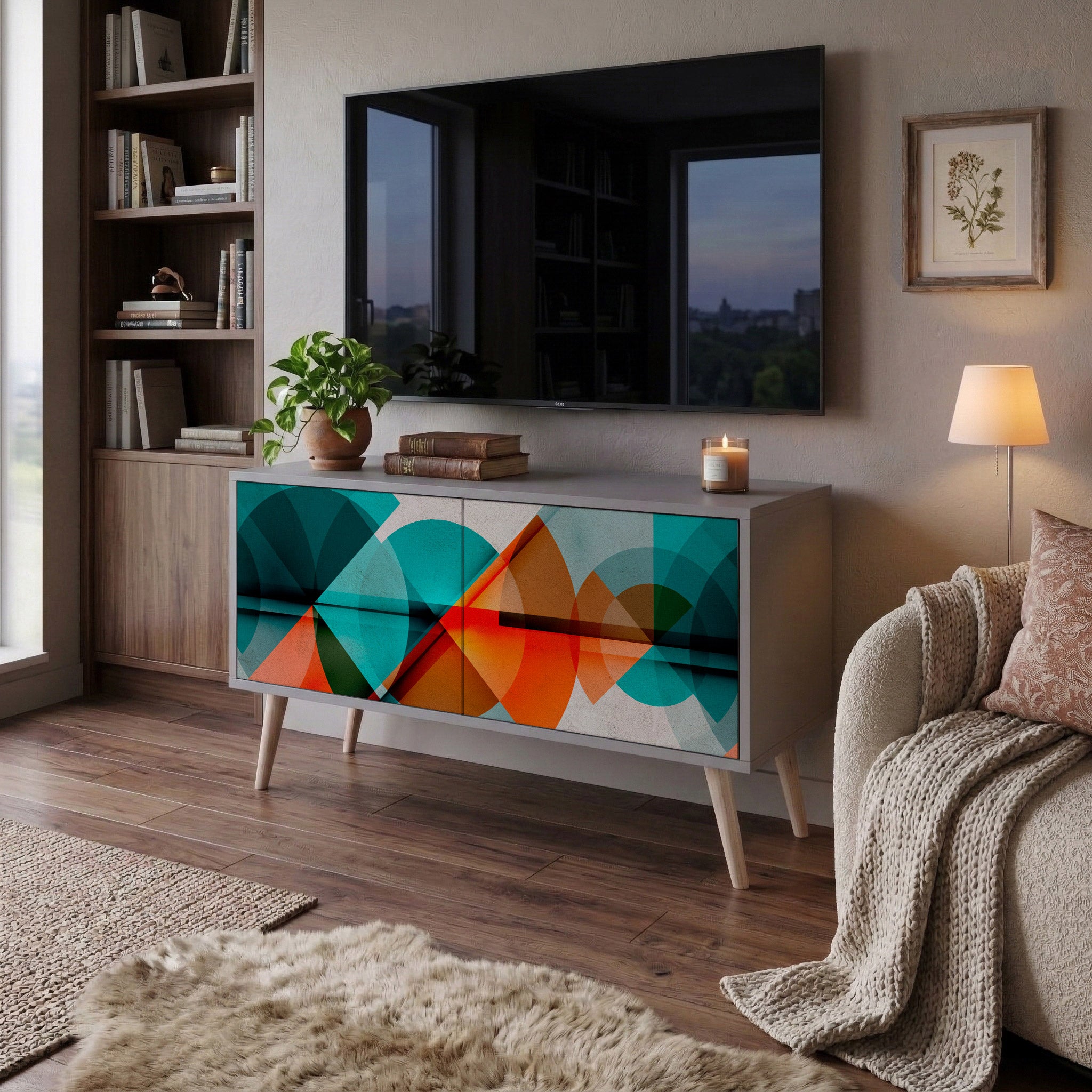 CIRCULAR RHAPSODY Mueble de TV Compacto de 2 puertas