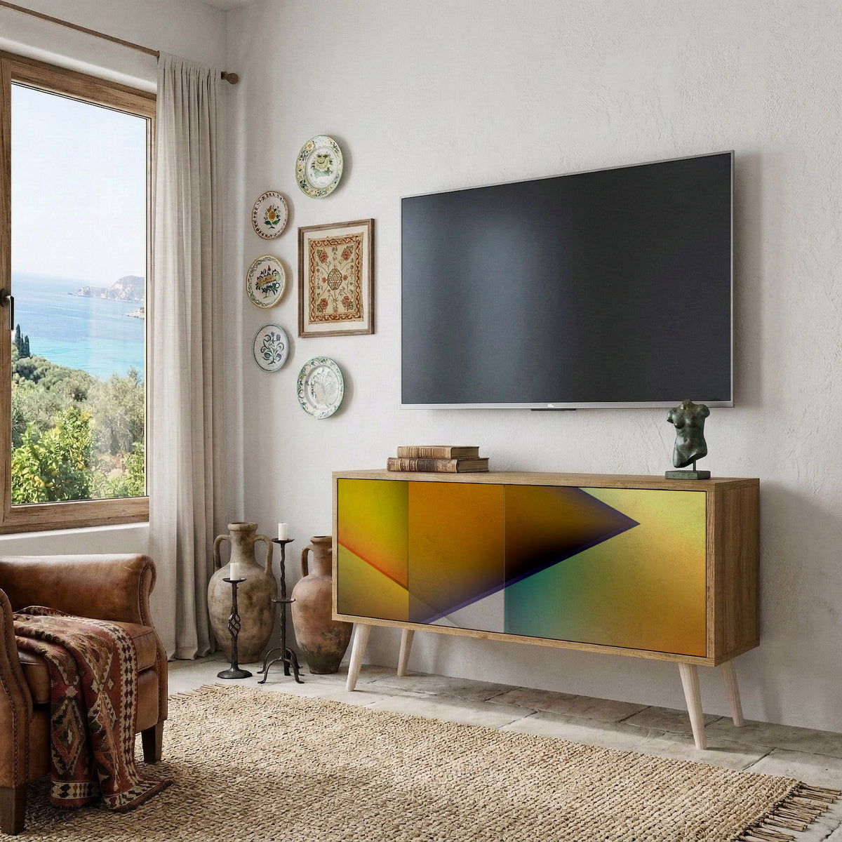 PIERCING SHARPNESS Mueble de TV Compacto de 2 puertas