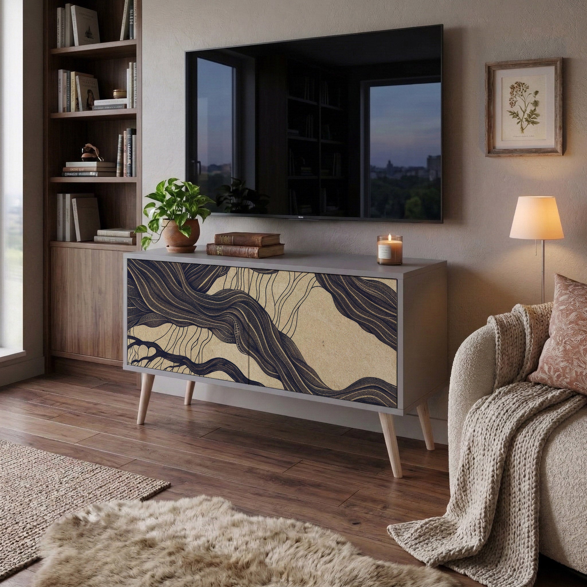 UNIFIED FRAGMENTS Mueble de TV Compacto de 2 puertas