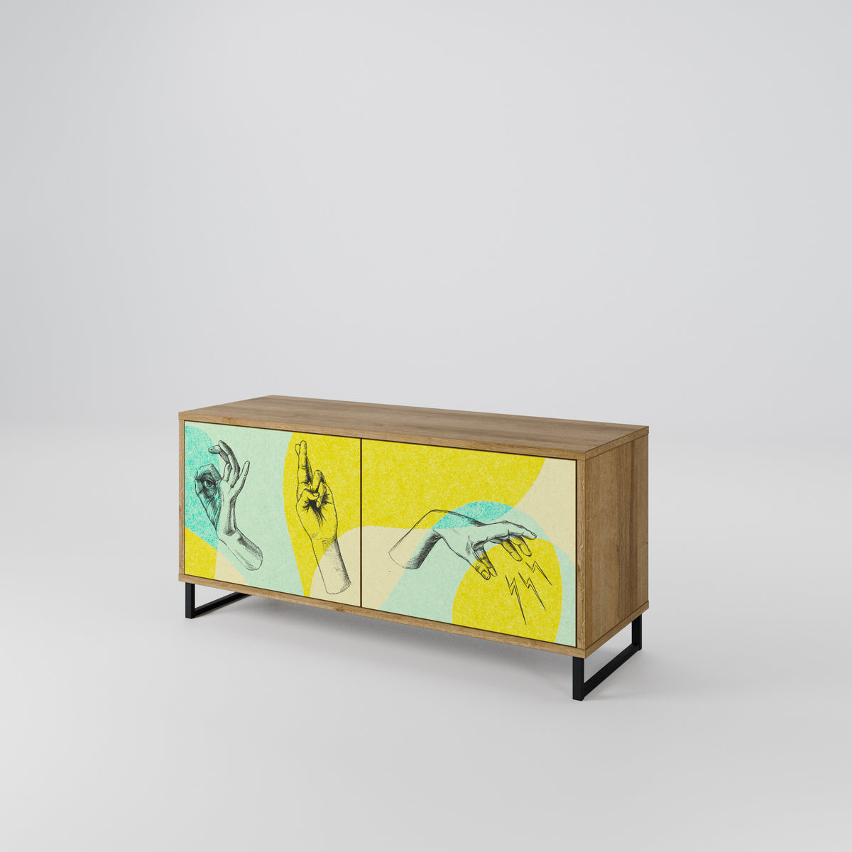 BODY LANGUAGE Mueble de TV Compacto de 2 puertas