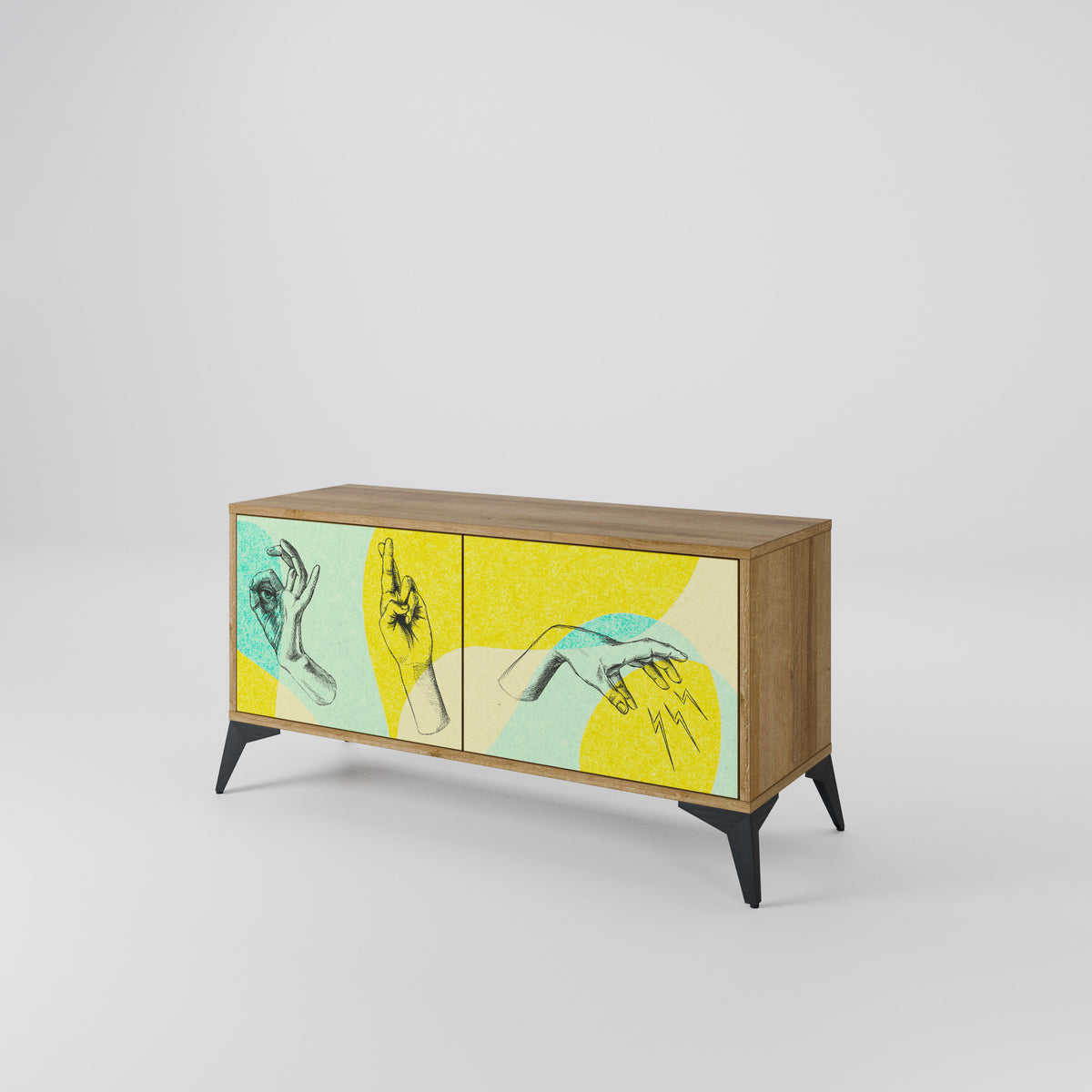 BODY LANGUAGE Mueble de TV Compacto de 2 puertas