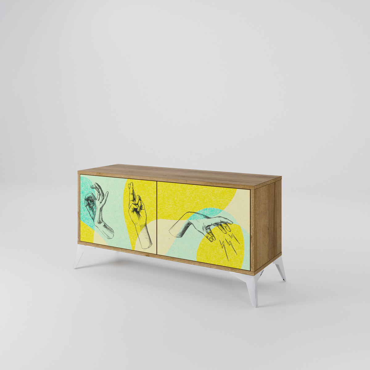 BODY LANGUAGE Mueble de TV Compacto de 2 puertas