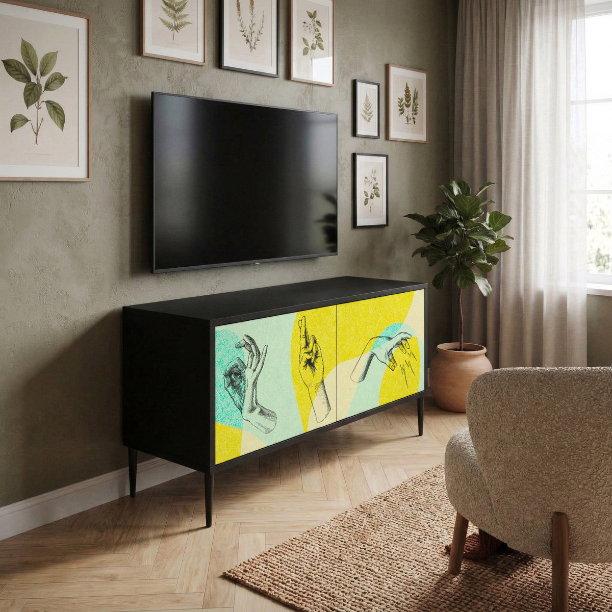 BODY LANGUAGE Mueble de TV Compacto de 2 puertas
