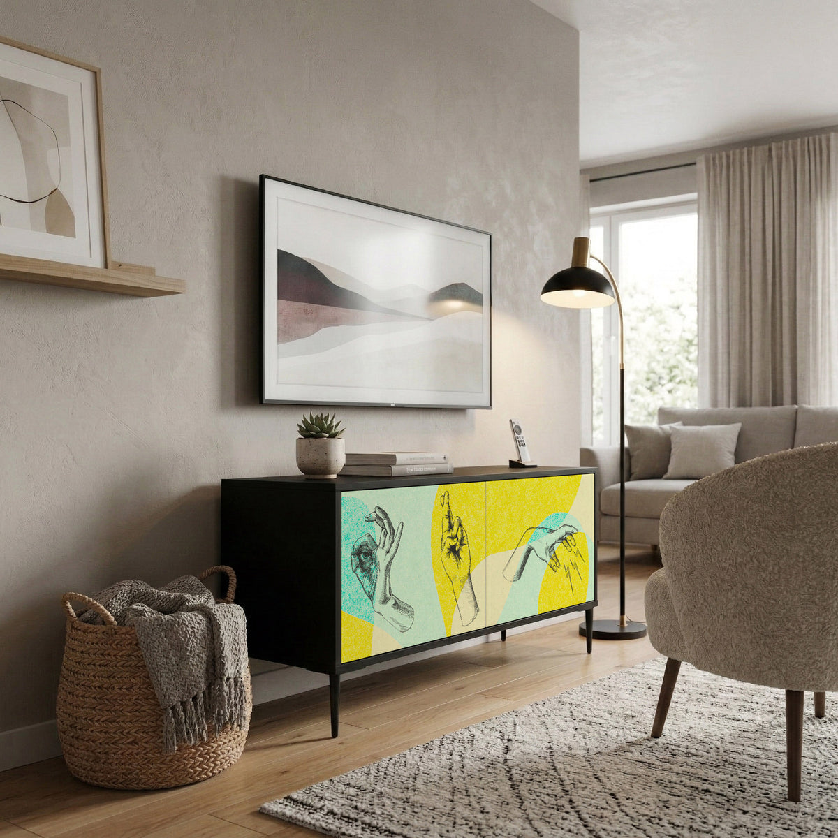 BODY LANGUAGE Mueble de TV Compacto de 2 puertas